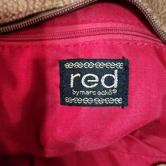 MARC ECKO RED PEBBLED FAUX LEATHER BOHO HANDBAG - Picture 5 of 9